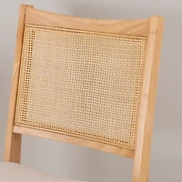Folding Rattan Cane Back Cushioned Chair