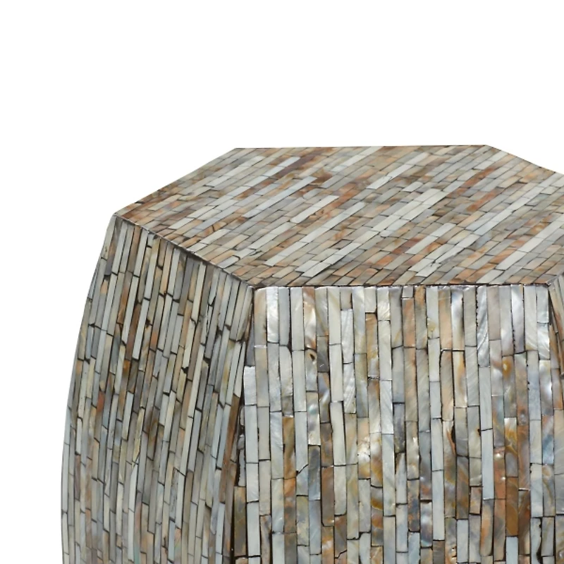 Mussel Shell Hexagonal Accent Table