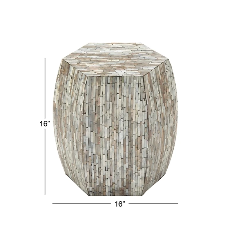 Mussel Shell Hexagonal Accent Table