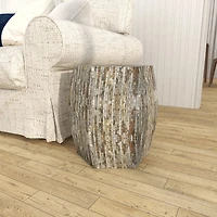 Mussel Shell Hexagonal Accent Table