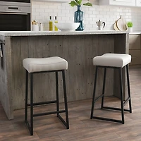 Stone Faux Leather Counter Stools, Set of 2
