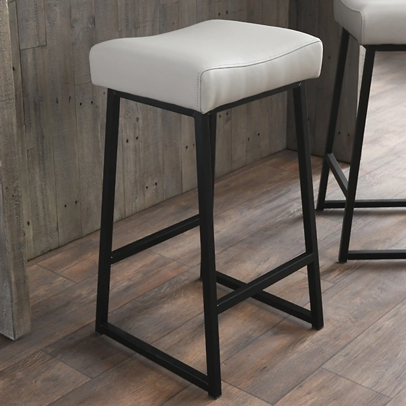 Stone Faux Leather Counter Stools, Set of 2