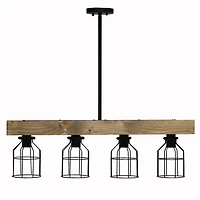 Restored Wood 4-Light Pendant Light