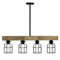 Restored Wood 4-Light Pendant Light