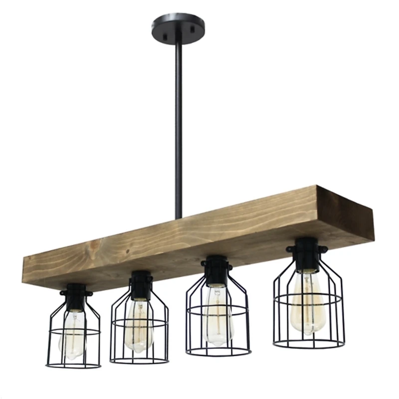 Restored Wood 4-Light Pendant Light