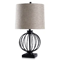 Black Metal Globe Table Lamp