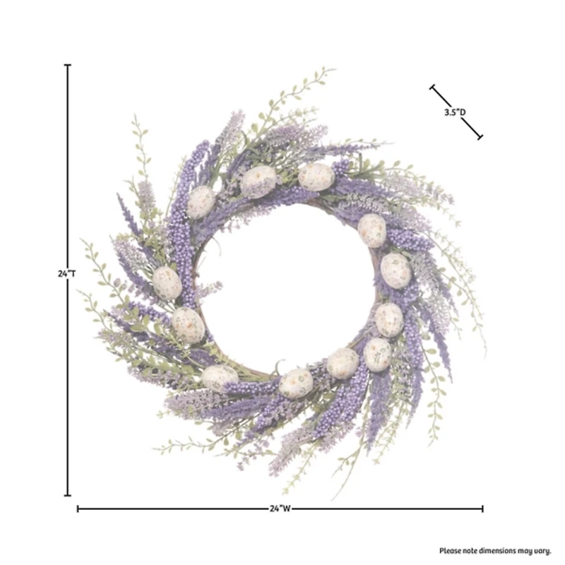 Purple Heather Easter Egg Wreath