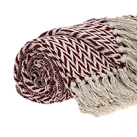 Burgundy Zig Zag Pattern Throw