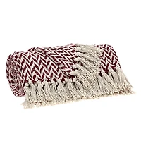 Burgundy Zig Zag Pattern Throw