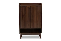 Dark Walnut 5-Shelf Wooden Shoe Cabinet