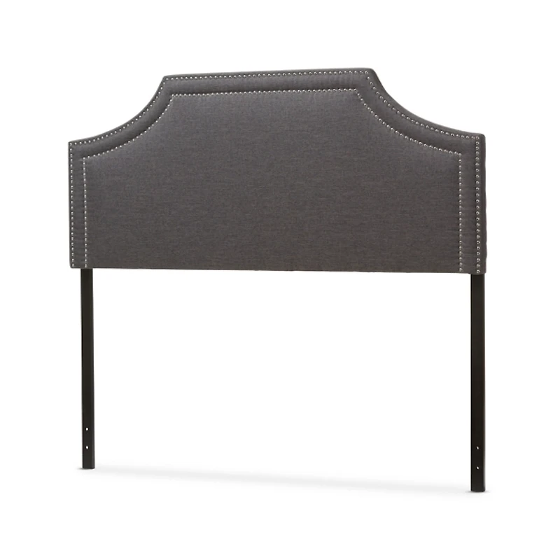 Dark Gray Scalloped Corner Queen Headboard