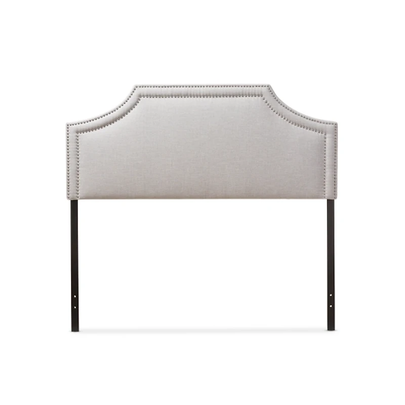 Gray Scalloped Corner Queen Headboard
