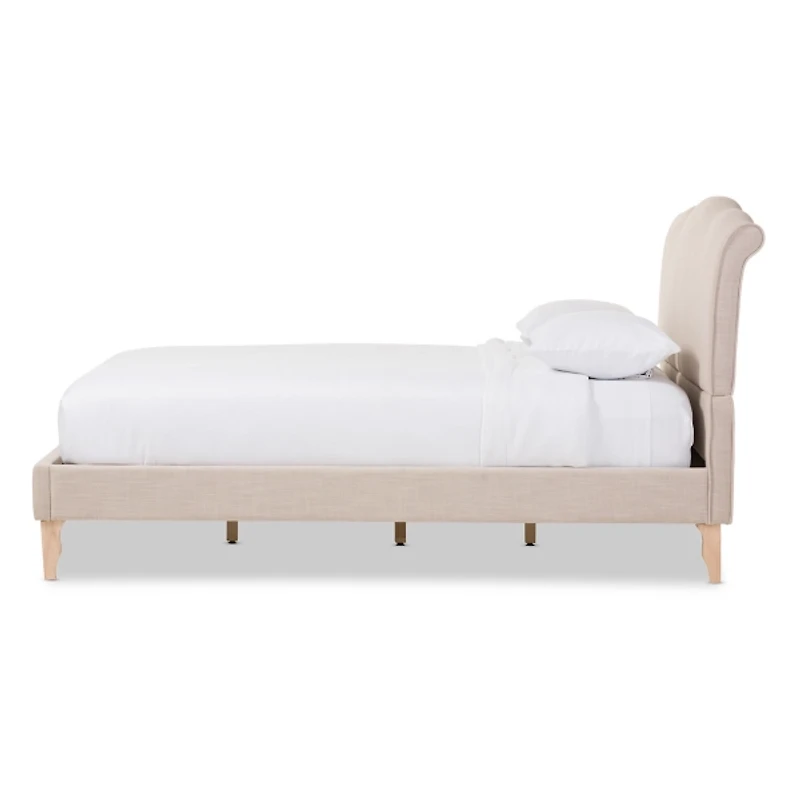 Beige Classic French Queen Platform Bed