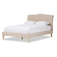 Beige Classic French Queen Platform Bed