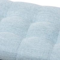 Light Blue Grid Tufted Upholstered Ottoman