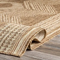 Raina Brown Tribal Zig Zag Outdoor Rug, 5x8