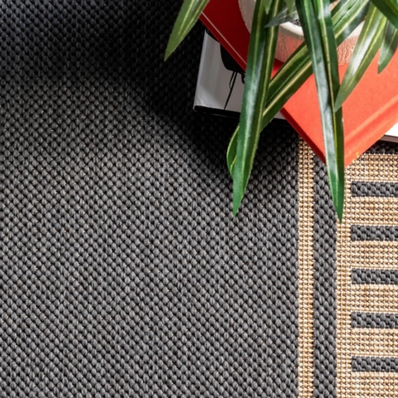 Asia Stripe Border Outdoor Rug