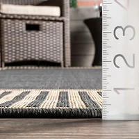 Asia Stripe Border Outdoor Rug