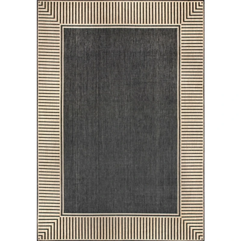 Asia Stripe Border Outdoor Rug