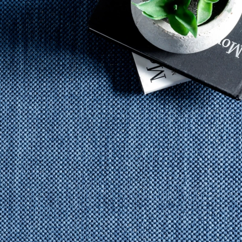 Asia Blue Stripe Border Outdoor Rug