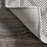 Sanford Light Gray Geometric Outdoor Rug, 5x8