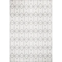 Sanford Light Gray Geometric Outdoor Rug, 5x8