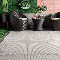 Lowden Gray Tribal Outdoor Rug, 5x8
