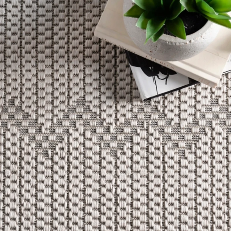 Lowden Gray Tribal Outdoor Rug, 5x8