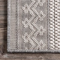 Lowden Gray Tribal Outdoor Rug, 5x8