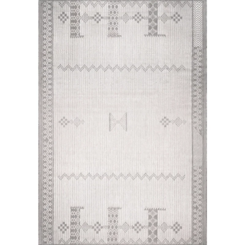 Lowden Gray Tribal Outdoor Rug, 5x8