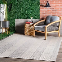 Gray Lee Global Stripes Outdoor Area Rug, 5x8
