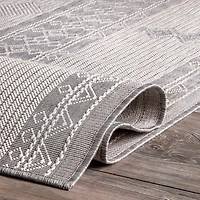 Gray Lee Global Stripes Outdoor Area Rug, 5x8