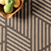 Lori Dark Gray Modern Geometric Outdoor Rug