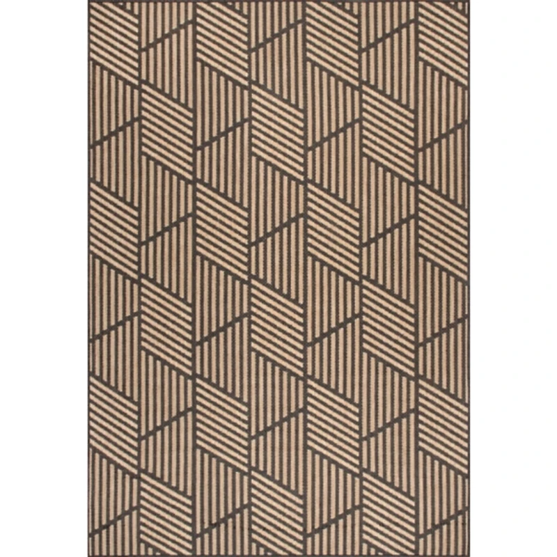 Lori Dark Gray Modern Geometric Outdoor Rug