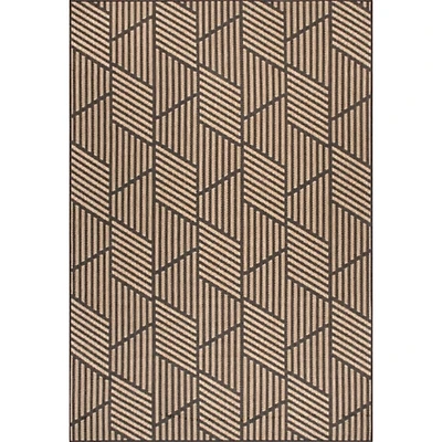 Lori Dark Gray Modern Geometric Outdoor Rug