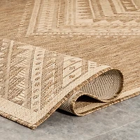 Landy Tan Aztec Outdoor Rug, 5x8