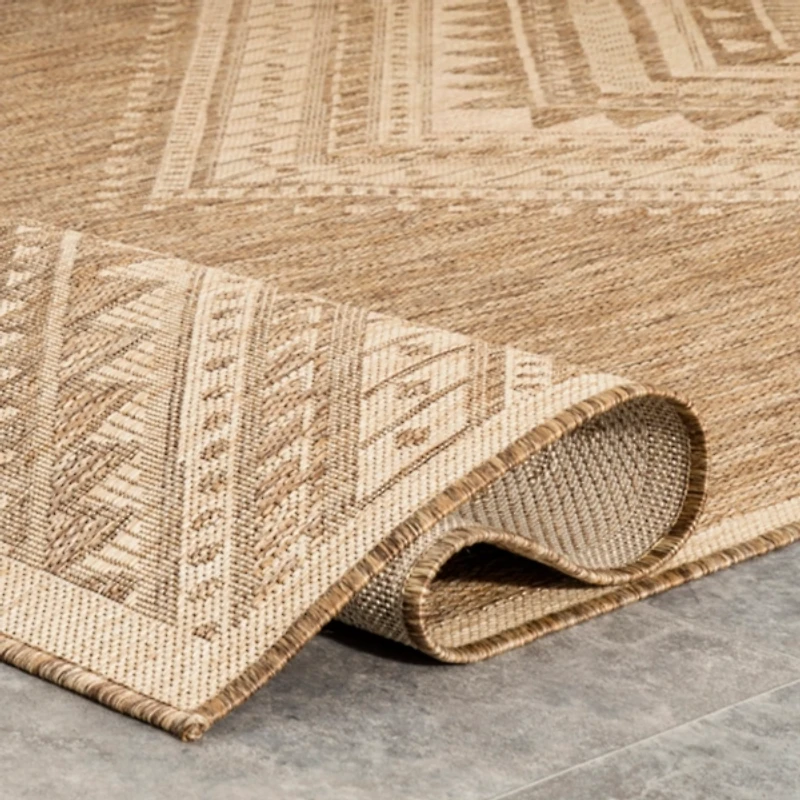 Landy Tan Aztec Outdoor Rug, 8x10