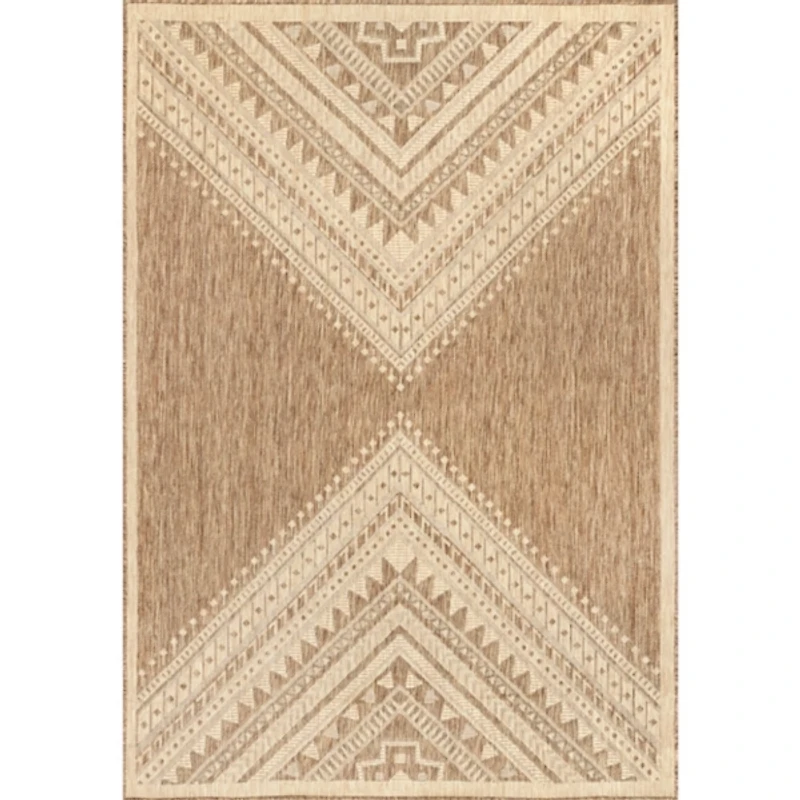 Landy Tan Aztec Outdoor Rug, 8x10