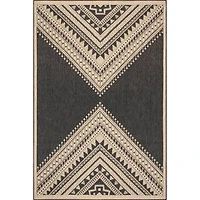 Landy Dark Gray Aztec Outdoor Rug, 8x10