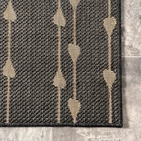 Kendall Gray Vertical Teardrop Outdoor Rug, 8x10