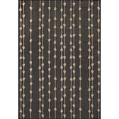 Kendall Gray Vertical Teardrop Outdoor Rug, 8x10
