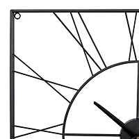 Black Minimal Square Open Face Clock