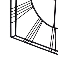 Black Minimal Square Open Face Clock