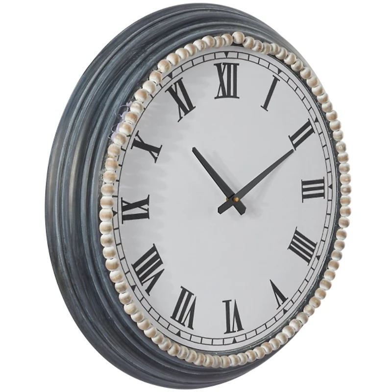 Blue Beaded Roman Numeral Clock