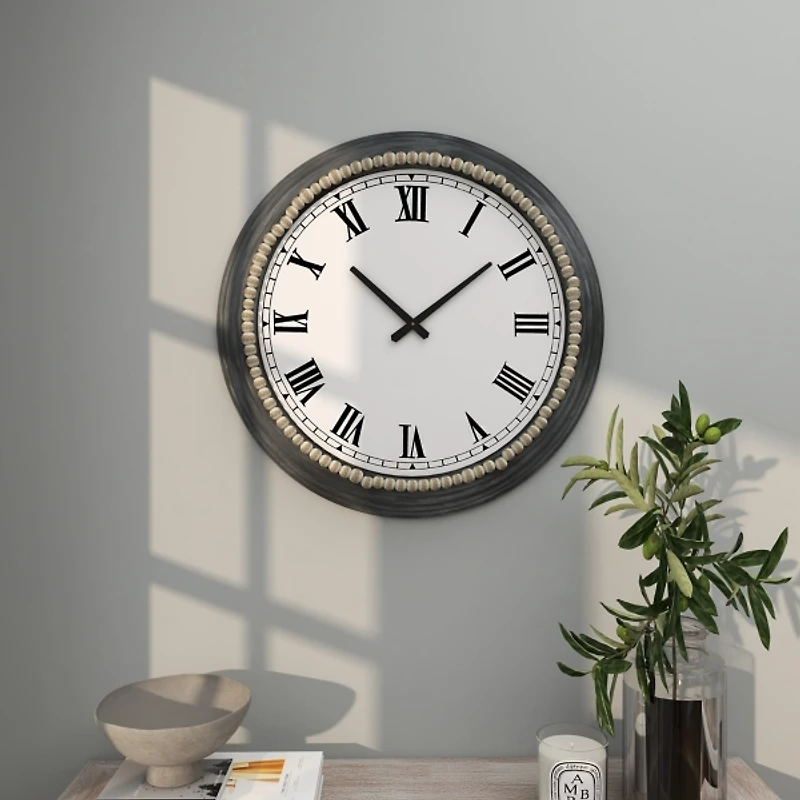 Blue Beaded Roman Numeral Clock