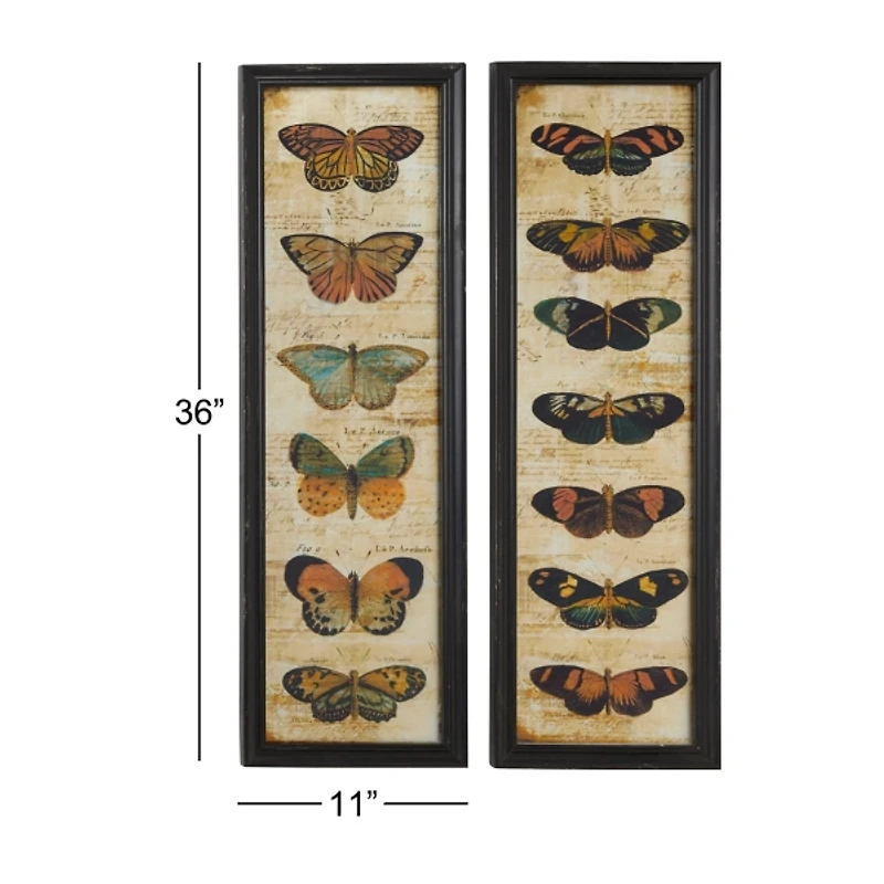 Literary Butterflies Framed Art Prints, Set of 2