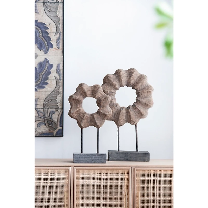 Wood Wave Ring Figurine