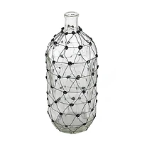 Clear Fishnet Wire Wrapped Vase