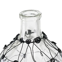 Clear Fishnet Wire Wrapped Vase
