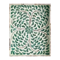 Ivory and Clover Mosaic Capiz Shell Tray, 15 in.